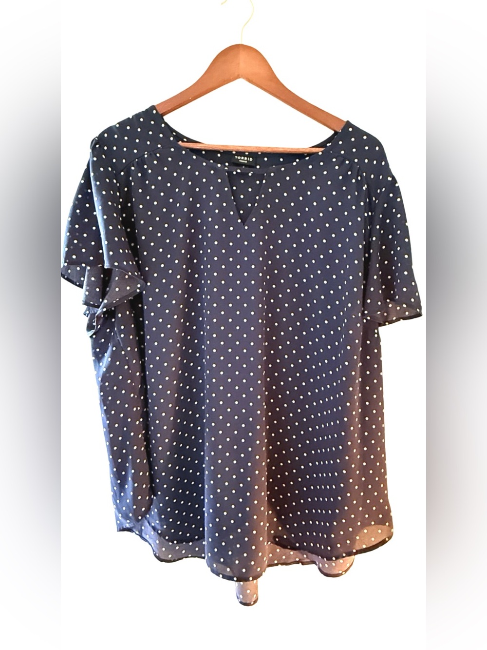 Torrid, Harper Polka Dot Short-Sleeve Blouse, Size 3